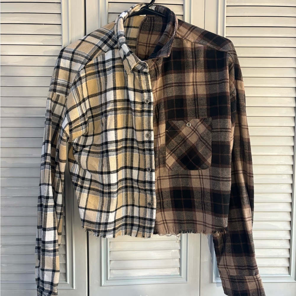 Brown Cropped Flannel